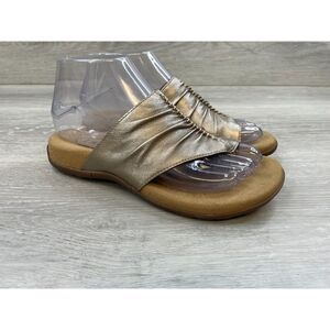 Taos Gift 2 Women's Sandal Thong Casual Comfort Gold Leather 7.5 Bronze Shoes